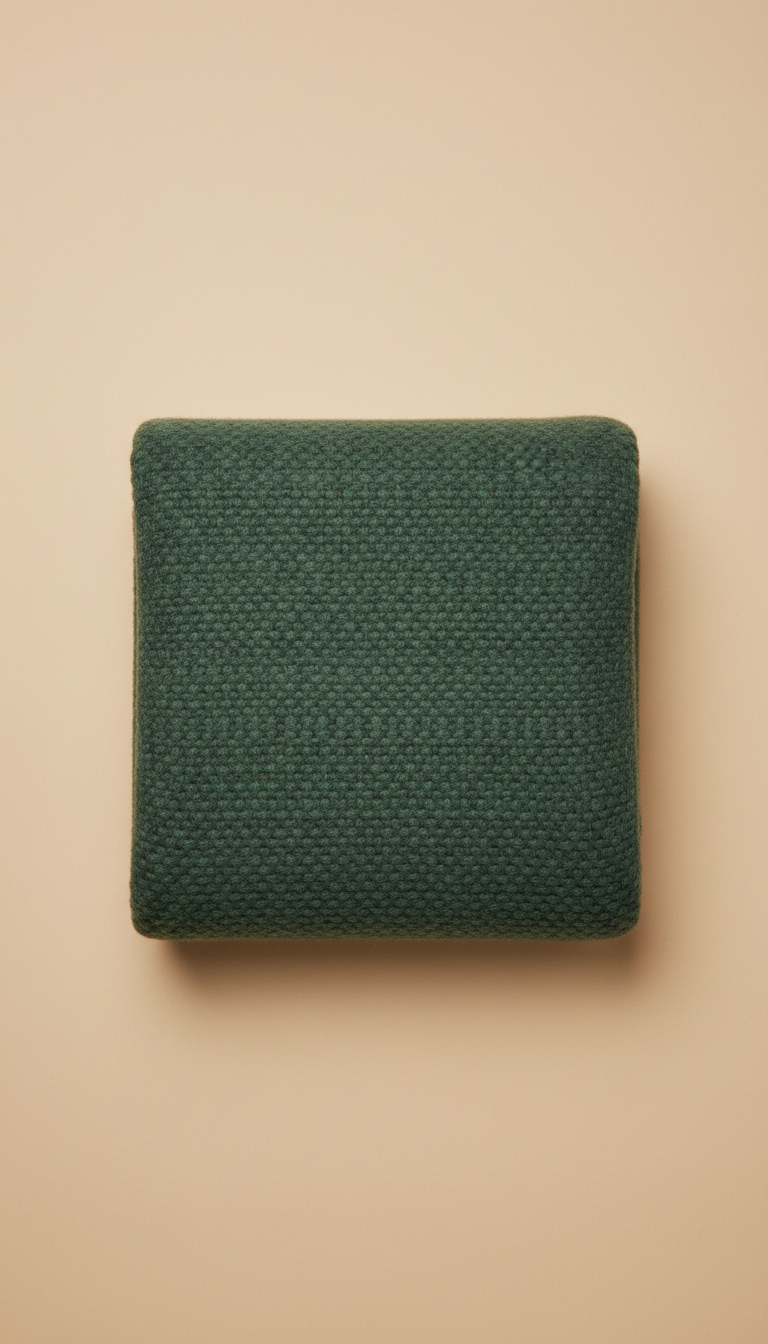 Woolen blanket in moss slate